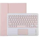TG-102BC Detachable Bluetooth Pink Keyboard + Microfiber Leather Tablet Case for iPad 10.2 inch / iPad Air (2019), with Touch Pad & Pen Slot & Holder(Pink)