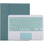 TG-102BC Detachable Bluetooth Green Keyboard + Microfiber Leather Tablet Case for iPad 10.2 inch / iPad Air (2019), with Touch Pad & Pen Slot & Holder (Dark Green)