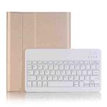 A102B For iPad 10.2 inch 2019 Ultra-thin Detachable Bluetooth Keyboard Leather Tablet Case with Stand & Pen Slot Function (Gold)