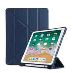 Multi-folding Shockproof TPU Protective Case for iPad 9.7 (2018) / 9.7 (2017) / air / air2, with Holder & Pen Slot(Blue)