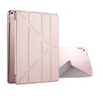 For iPad Pro 10.5 inch Silk Texture Horizontal Deformation Flip Leather Case with 4-folding Holder & Sleep / Wake-up(Rose Gold)