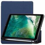 Cloth Texture Pattern Horizontal Flip Leather Case for iPad Pro 10.5 inch ,with Three-folding Holder & Pen Slots (Blue)