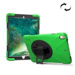 For iPad Pro 10.5 inch 360 Degree Rotation PC + Silicone Protective Case with Holder & Hand-strap (Light Green)