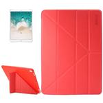 ENKAY for iPad Pro 10.5 inch Lambskin Texture + Silicone Bottom Case Horizontal Deformation Flip Leather Case with Three-folding Holder & Sleep Function(Red)