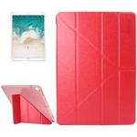 ENKAY for iPad Pro 10.5 inch Silk Texture + Plastic Bottom Case Horizontal Deformation Flip Leather Case with Three-folding Holder & Sleep Function(Red)