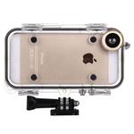 HAMTOD for iPhone 5 & 5S & SE Extreme Sports IP68 Waterproof Case with 170 Degrees Wide Angle Lens, Compatible with GoPro Accessories, Waterproof Depth: 5m(Gold)