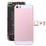5 in 1 for iPhone SE Original (Back Cover + Card Tray + Volume Control Key + Power Button + Mute Switch Vibrator Key) Full Assembly Housing Cover(Rose Gold)