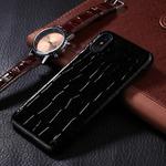 For iPhone X / XS Crocodile Texture Paste Protective Back Cover Case (Black)