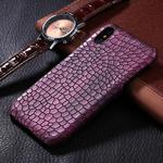 For iPhone X / XS Crocodile Texture Paste Protective Back Cover Case (Purple)