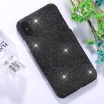 For iPhone X / XS Glitter Powder Paste Protective Back Cover Case (Black)