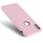 For iPhone X / XS Pure Color TPU Protective Back Cover Case (Pink)