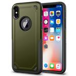 For iPhone X / XS Shockproof Rugged Armor Protective Case(Army Green)