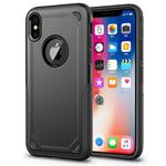 For iPhone X / XS Shockproof Rugged Armor Protective Case(Black)