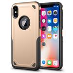 For iPhone X / XS Shockproof Rugged Armor Protective Case(Gold)