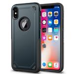 For iPhone X / XS Shockproof Rugged Armor Protective Case(Navy Blue)