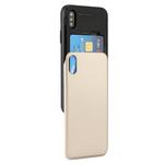 GOOSPERY for   iPhone X / XS   TPU + PC Sky Slide Bumper Protective Back Case with Card Slots(Gold)