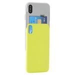 GOOSPERY for   iPhone X / XS   TPU + PC Sky Slide Bumper Protective Back Case with Card Slots(Light Green)