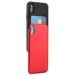 For iPhone X / XS GOOSPERY TPU + PC Sky Slide Bumper Protective Back Case with Card Slots(Red)