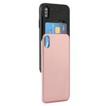 GOOSPERY for   iPhone X / XS   TPU + PC Sky Slide Bumper Protective Back Case with Card Slots(Rose Gold)