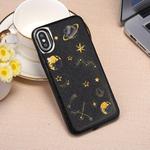 For iPhone X / XS Star Pattern TPU Protective Back Cover Case(Black)