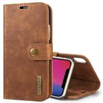For iPhone X / XS DG.MING  Crazy Horse Texture Horizontal Flip Detachable Magnetic Protective Case with Holder & Card Slots & Wallet(Brown)