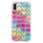 Color Heart Pattern Soft TPU Case for   iPhone X / XS  