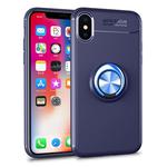 For iPhone X / XS Metal Ring Holder 360 Degree Rotating TPU Case(Blue)