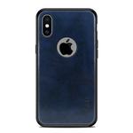 For iPhone X MOFI Shockproof PC+TPU+PU Leather Protective Back Case(Blue)