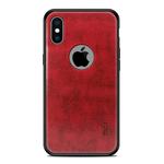 For iPhone X MOFI Shockproof PC+TPU+PU Leather Protective Back Case(Red)
