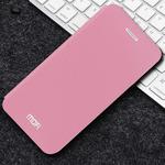 For iPhone X MOFI Frosted Texture Horizontal Flip Leather Case with Holder(Pink)