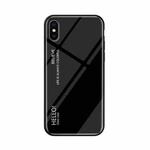 For iPhone X / XS Gradient Color Glass Case (Black)