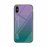 For iPhone X / XS Gradient Color Glass Case (Purple)