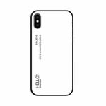 For iPhone X / XS Gradient Color Glass Case (White)