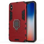 PC + TPU Shockproof Protective Case for   iPhone X / XS  , with Magnetic Ring Holder (Red)