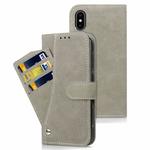 For iPhone XS Frosted TPU Horizontal Flip Leather Case with Holder & Card Slots & Wallet & Photo Frame (Grey)