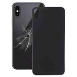Easy Replacement Big Camera Hole Glass Back Battery Cover with Adhesive for iPhone X(Black)