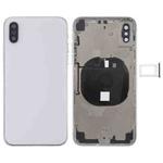 Battery Back Cover Assembly with Side Keys & Wireless Charging Module & Volume Button Flex Cable & Card Tray for iPhone X(White)