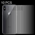 10 PCS for iPhone X 0.3mm 9H Surface Hardness 2.5D Transparent Tempered Glass Back Screen Protector