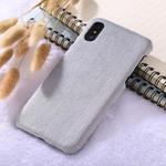 For iPhone X / XS Plush Protective Back Cover Case  (Grey)