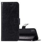 For iPhone X / XS Crazy Horse Texture Horizontal Flip Leather Case with Holder & Card Slots & Wallet & Photo Frame(Black)