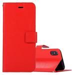 For iPhone X / XS Crazy Horse Texture Horizontal Flip Leather Case with Holder & Card Slots & Wallet & Photo Frame(Red)