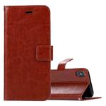 For iPhone X / XS Crazy Horse Texture Horizontal Flip Leather Case with Holder & Card Slots & Wallet & Photo Frame(Brown)