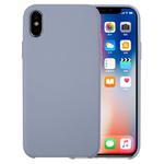 For iPhone X / XS Pure Color Liquid Silicone + PC Dropproof Protective Back Cover Case(Baby Blue)