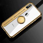 For iPhone X CAFELE Ultra-thin Electroplating Soft TPU Protective Back Cover Case with Ring Holder(Gold)