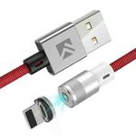 FLOVEME 1m 2A Output 360 Degrees Casual USB to 8 Pin Magnetic Charging Cable, Built-in Blue LED Indicator(Red)