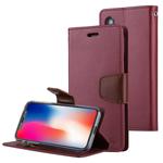 GOOSPERY SONATA DIARY for   iPhone X / XS   Business Style Magnetic Clasp Horizontal Flip Leather Case with Holder & Card Slots & Wallet(Wine Red)