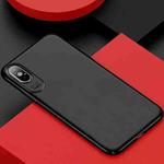 For iPhone X / XS USAMS Jay Series PC Oil Painting Surface Shockproof Protective Back Case (Black)