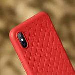 For iPhone X / XS Benks TPU Knitting Leather Surface Protective Back Cover Case (Red)