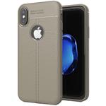 For   iPhone X / XS   Litchi Texture TPU Protective Back Cover Case (Grey)