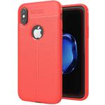 For iPhone X / XS Litchi Texture TPU Protective Back Cover Case (Red)